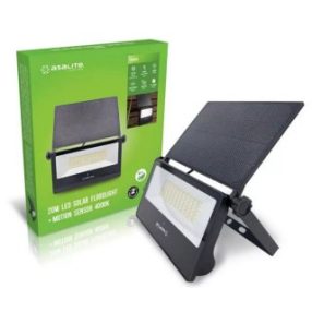   Asalite LED Szolár Reflektor Slim 20W 4000K (1800 lumen)+Mozgásérzékelő Szenzor